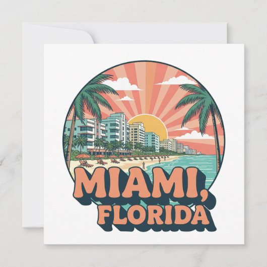 Vintage Miami Florida 80s Art Travel Logo (正面)