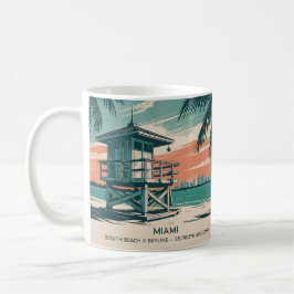 Vintage Miami Florida South Beach Skyline Travel コーヒーマグカップ