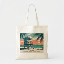 Vintage Miami Florida South Beach Skyline Travel トートバッグ
