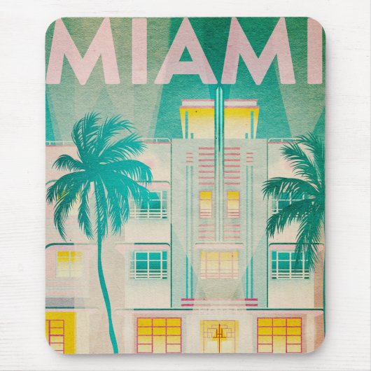 Vintage Miami, Ocean Drive Mouse Pad マウスパッド (正面)