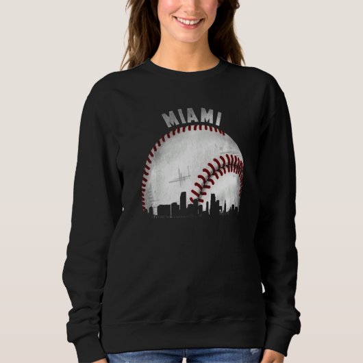 Vintage Miami Skyline City Baseball 1 スウェットシャツ (正面)