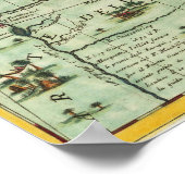 Vintage Michigan Region Map ポスター (角)