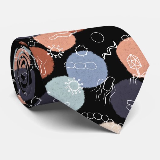 Vintage Microbiology on Black ネクタイ (ロール)