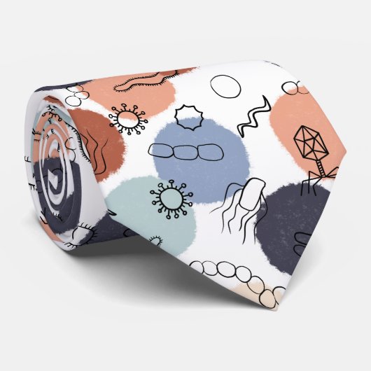 Vintage Microbiology on White ネクタイ (ロール)