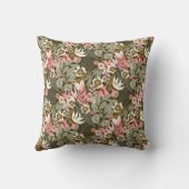 Vintage Mid-Century Modern Olive and Pink クッション (裏面)