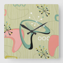 Vintage Mid Century Modern Sputnik Pink Green