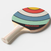 Vintage Midnight Circle Stripe with Name 卓球ラケット (正面アングル)