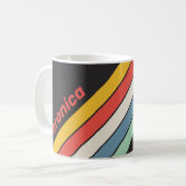 Vintage Midnight Stripes with Name コーヒーマグカップ (正面左)