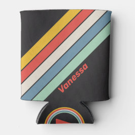 Vintage Midnight Stripes with Name 缶クーラー