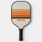 Vintage Midnight Sunrise Across Striping with Name ピックルボールラケット (裏面)