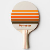 Vintage Midnight Sunrise Across Striping with Name 卓球ラケット (裏面)