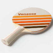 Vintage Midnight Sunrise Angled Striping with Name 卓球ラケット (正面アングル)
