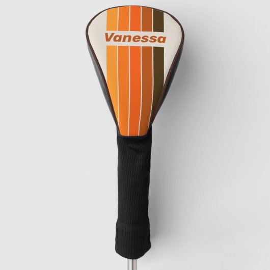 Vintage Midnight Sunrise Pin Striped with Name ゴルフヘッドカバー (正面)