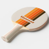 Vintage Midnight Sunrise Pin Striped with Name 卓球ラケット (正面アングル)