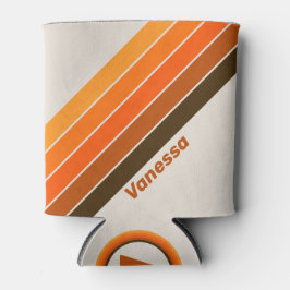 Vintage Midnight Sunrise Stripes with Name 缶クーラー