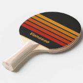 Vintage Midnight Sunset Across Striping with Name 卓球ラケット (正面アングル)