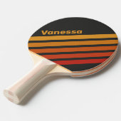 Vintage Midnight Sunset Angled Striping with Name 卓球ラケット (正面アングル)