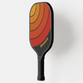 Vintage Midnight Sunset Circle Stripe with Name ピックルボールラケット (左)