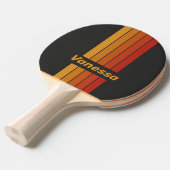 Vintage Midnight Sunset Pin Striped with Name 卓球ラケット (正面アングル)