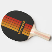 Vintage Midnight Sunset Pin Striped with Name 卓球ラケット (横)