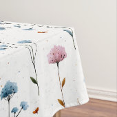 Vintage Minimal Blue and Pink Floral Personalized テーブルクロス (インサイチュ)