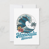 Vintage Minimal Honolulu Hawaii Aloha Travel  カード (正面)