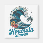 Vintage Minimal Honolulu Hawaii Aloha Travel  マグネット (正面)