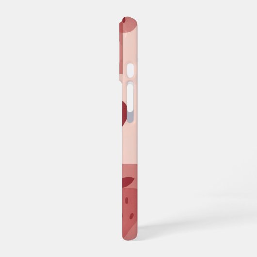 Vintage Minimal Strawberry Pattern iPhone 16ケース (左側面)