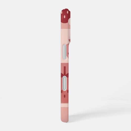 Vintage Minimal Strawberry Pattern iPhone 16ケース (右側面)