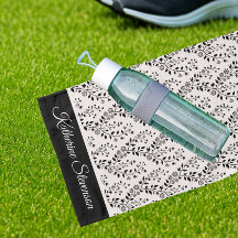 Vintage Minimalist Black Cream Floral Script 