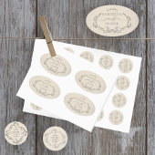 Vintage Minimalist Botanical Wedding Sticker ラウンドシール