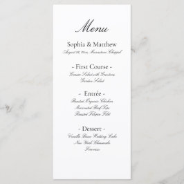 Vintage Minimalist Elegant Script Wedding Menu メニュー