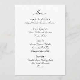 Vintage Minimalist Elegant Script Wedding Menu メニュー
