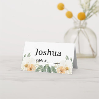 Vintage Minimalist Floral Personalized Place Card プレイスカード