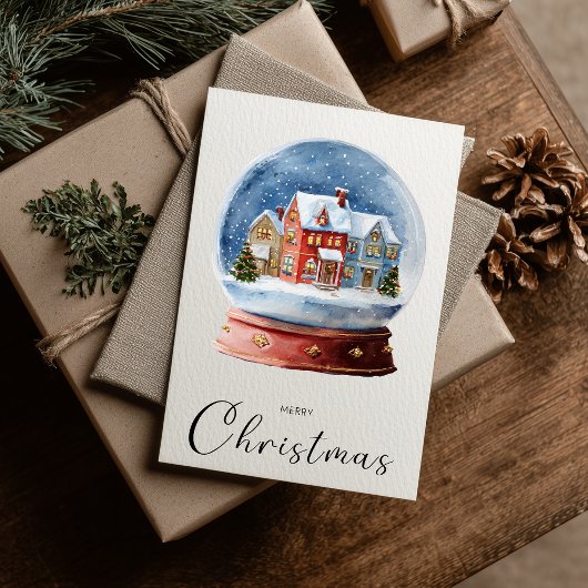 Vintage Minimalist Merry Christmas Globe シーズンカード