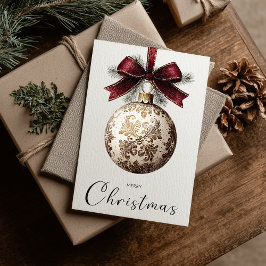 Vintage Minimalist Merry Christmas Ornament シーズンカード