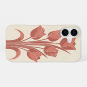 Vintage Minimalist Tulips iPhone 16ケース (裏面横)