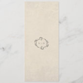 Vintage Minimalist Wedding Menu Card プログラム (裏面)