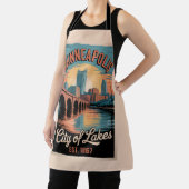 Vintage Minneapolis Minnesota Retro Travel Poster  エプロン (インサイチュ)