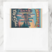 Vintage Minneapolis Minnesota Retro Travel Poster  長方形シール (バッグ)