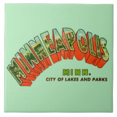 Vintage Minneapolis Postcard Tile タイル (正面)