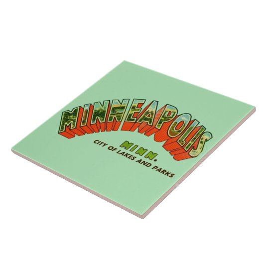 Vintage Minneapolis Postcard Tile タイル (側面)