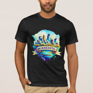 Vintage Minnesota Map T-Shirts – Retro us state Tシャツ