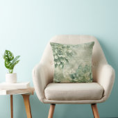 Vintage Mint Green Botanical Floral (2) クッション (椅子)