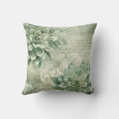 Vintage Mint Green Botanical Floral (2) クッション (裏面)