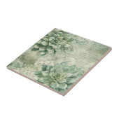 Vintage Mint Green Botanical Floral (2) タイル (側面)