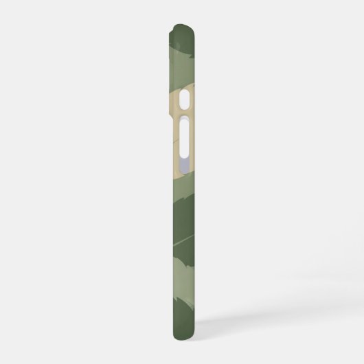 Vintage Mint Leaf Pattern iPhone 16ケース (左側面)