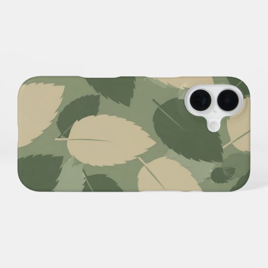Vintage Mint Leaf Pattern iPhone 16ケース (裏面横)