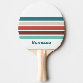 Vintage Mint Rainbow Across Striping with Name 卓球ラケット