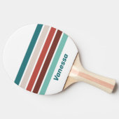 Vintage Mint Rainbow Across Striping with Name 卓球ラケット (横)